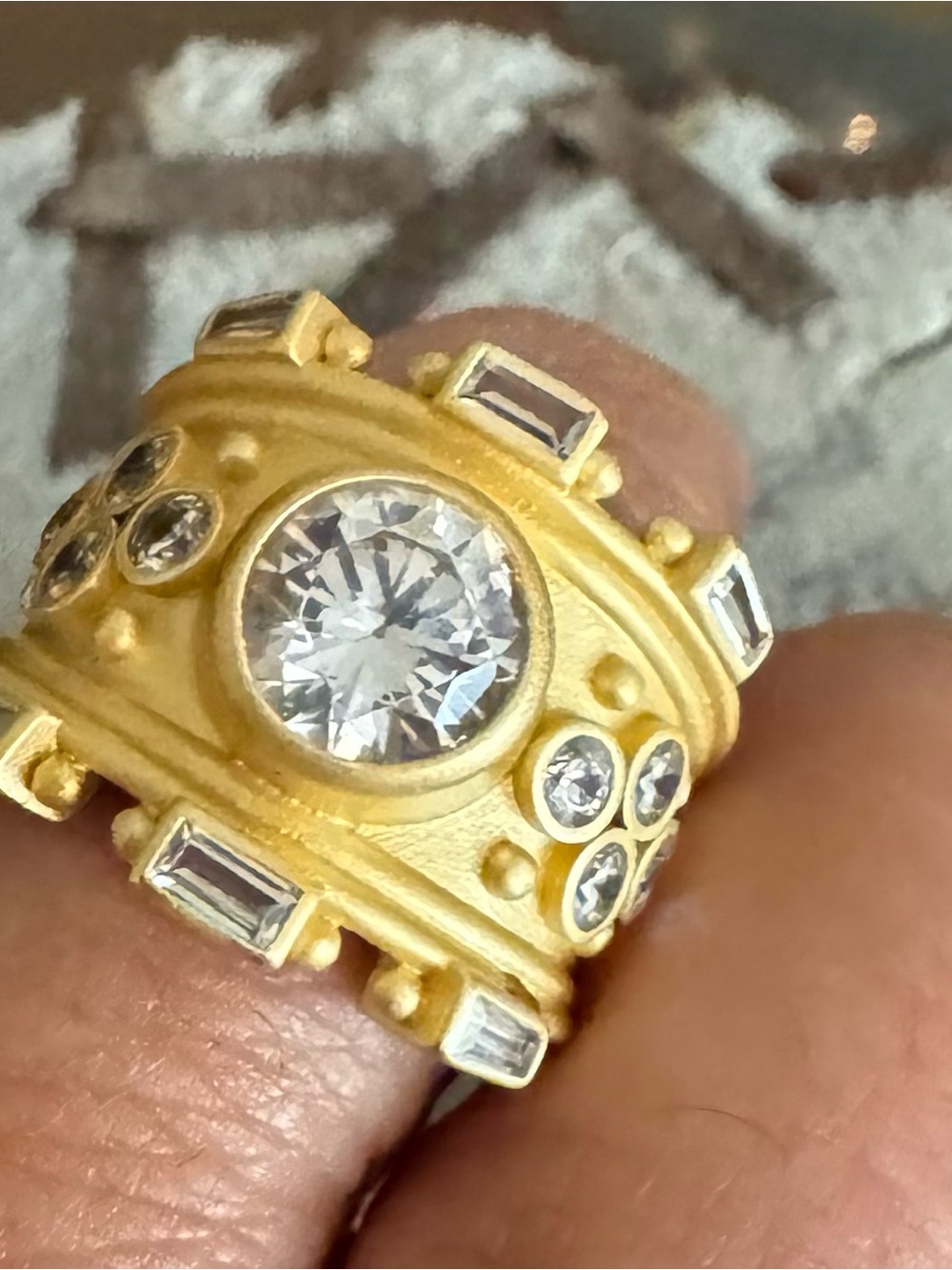 Gold Crystal Statement Ring